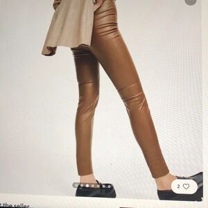Zara gorgeous cognac NWT pleather legging pants